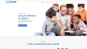 Teacher with students on the ProjectMUSE homepage