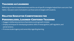 Graphic of key learnings and related educator competencies