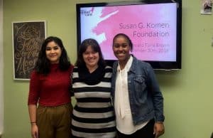 Students At An Internship Standing With Their Mentor