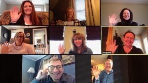 Zoom Screen With Many Faces Including Author Ann Hadwen