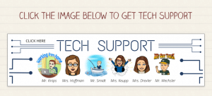 Invitation for Tech Support Showing Caricatures of Several Teachers