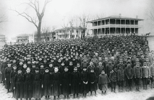 The Carlisle Indian School student body in March 1892