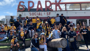 Students and staff pose for a group picture