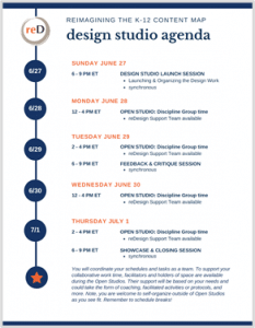 Design Studio Agenda