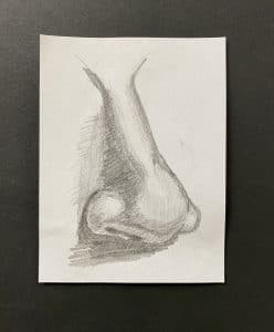 Drawing of a nose. 