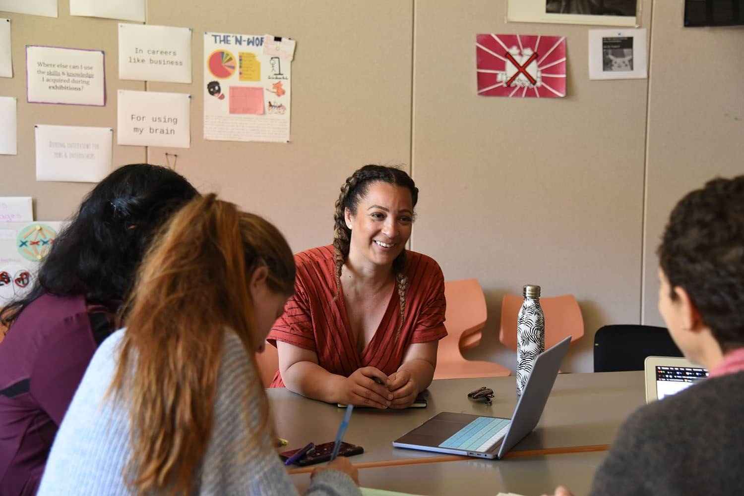 Red Bay employee Jessica Moncada with Oakland High teachers