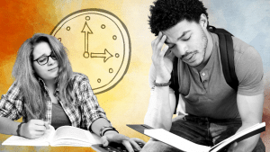 Two Students Working Under Time Pressure