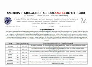 Sample Report Card