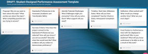 Student-Designed Performance Assessment Template