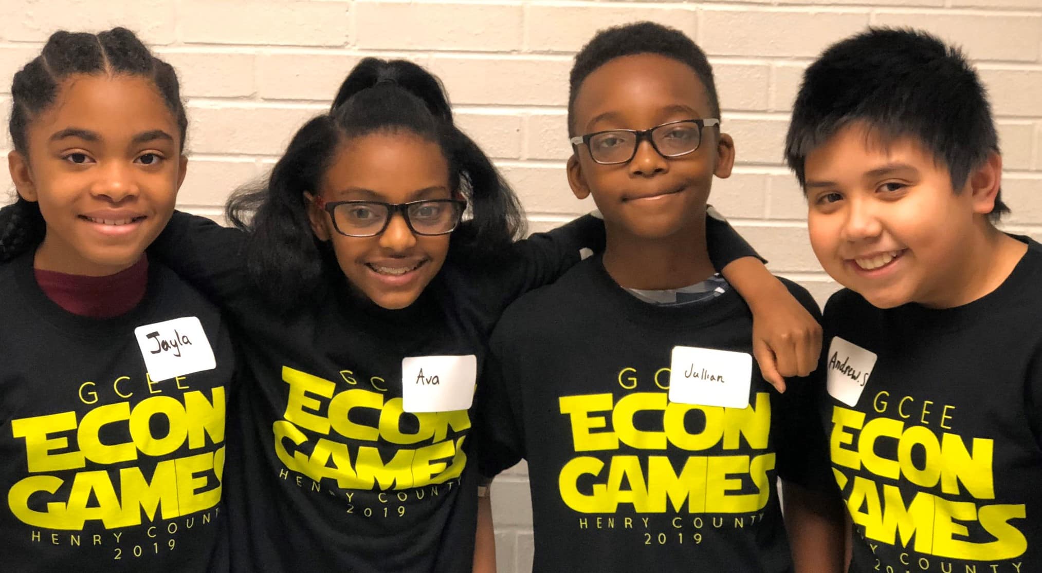 Four Henry County Students in Matching T-Shirts