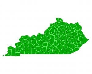 Detailed and accurate illustration of map of Kentucky