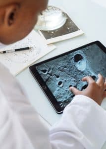 Student working on a tablet