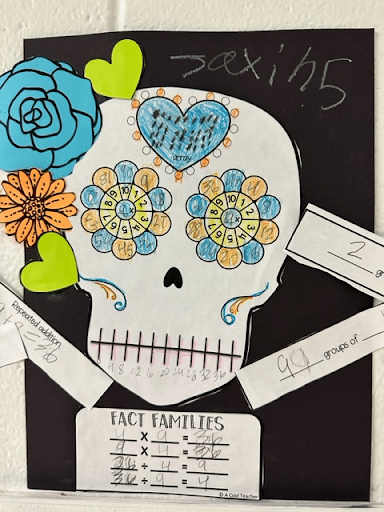 Micro-credential inspired poster for Day of the Dead with math facts